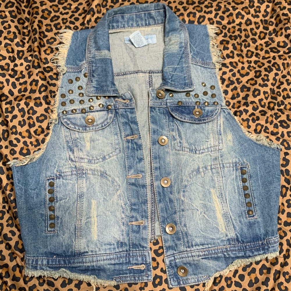 Jean studded vest